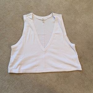 Free People Intimately Crop Plunge Lounge Shirt